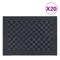 vidaXL Virtuvės rankšluosčiai, 20vnt., juodi/pilki, 50x70cm, medvilnė
