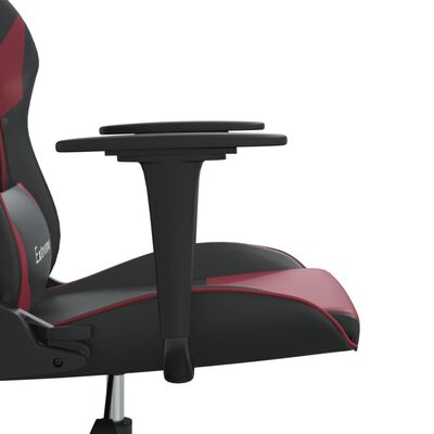 vidaXL Žaidimų kėdė, juodos ir raudonojo vyno spalvos, dirbtinė oda