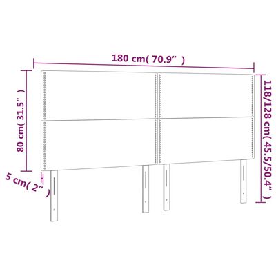 vidaXL Galvūgalis su LED, rožinės spalvos, 180x5x118/128cm, aksomas