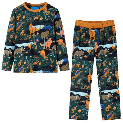 Vaikiška pižama ilgomis rankovėmis, tamsiai žalios spalvos, 104 dydžio