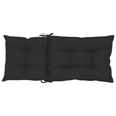 vidaXL Sodo kėdės pagalvėlės, 6vnt., juodos, 120x50x7cm, audinys