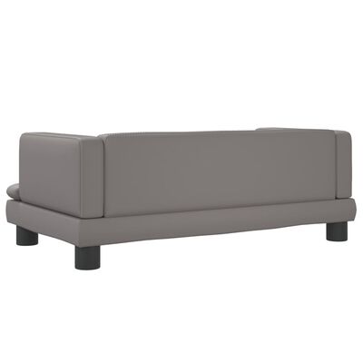 vidaXL Vaikiška sofa, pilkos spalvos, 80x45x30cm, dirbtinė oda