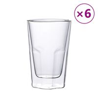 vidaXL Dvigubos sienelės puodeliai, 6vnt., 350ml