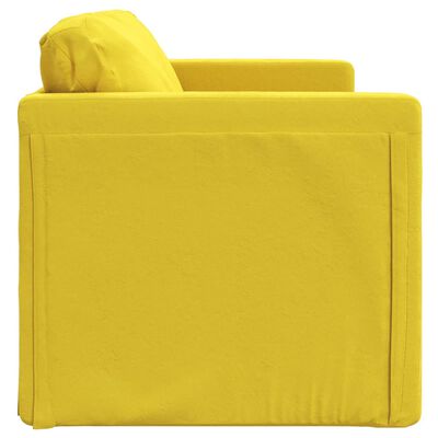 vidaXL Grindų sofa-lova, 2-1, tamsiai geltona, 122x204x55cm, aksomas