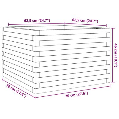 vidaXL Sodo lovelis, 70x70x46cm, impregnuota pušies mediena