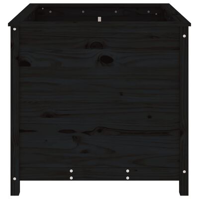 vidaXL Sodo lovelis, juodas, 82,5x82,5x78cm, pušies medienos masyvas