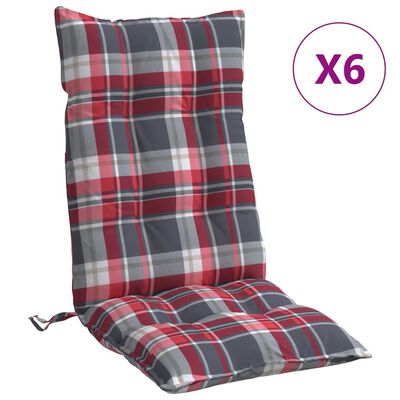 vidaXL Kėdės pagalvėlės, 6vnt., oksfordo audinys, languotos