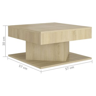 vidaXL Kavos staliukas, sonoma ąžuolo, 57x57x30cm, apdirbta mediena
