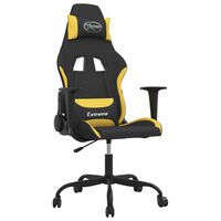 vidaXL Žaidimų kėdė, juodos ir geltonos spalvos, audinys
