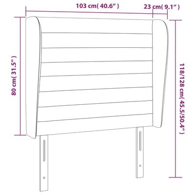 vidaXL Galvūgalis su auselėmis, taupe, 103x23x118/128cm, audinys