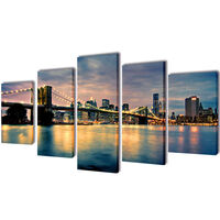 Fotopaveikslas "Bruklino Upė ir Tiltas" ant Drobės 200 x 100 cm