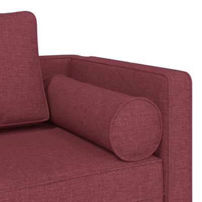 vidaXL Poilsio sofa su ilga pagalve, raudonojo vyno spalvos, audinys