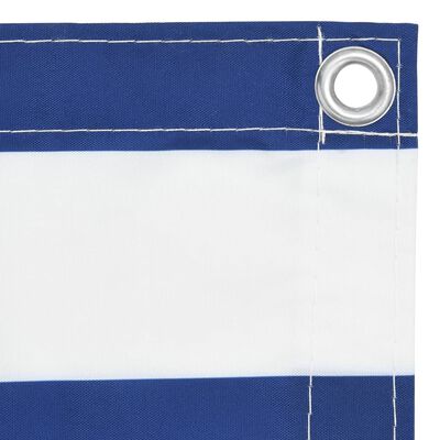 vidaXL Balkono pertvara, balta ir mėlyna, 75x600cm, oksfordo audinys