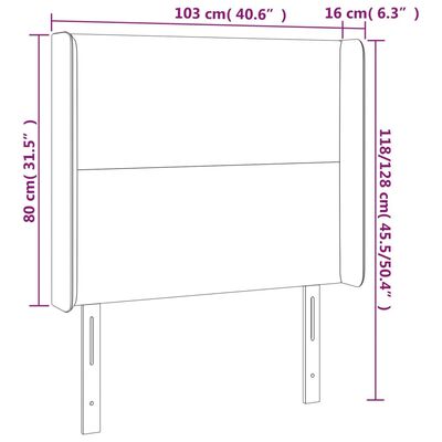 vidaXL Galvūgalis su auselėmis, juodos, 103x16x118/128cm, aksomas