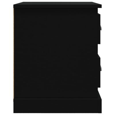 vidaXL Naktinė spintelė, juoda, 39x39x47,5cm, apdirbta mediena