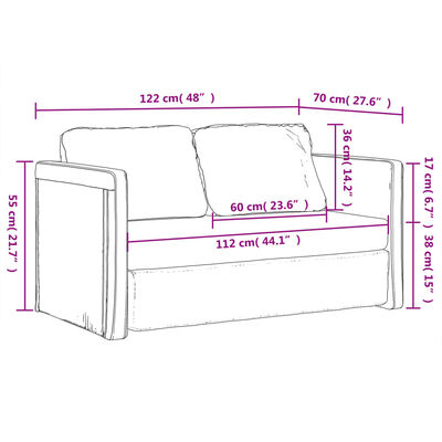 vidaXL Grindų sofa-lova, 2-1, tamsiai pilka, 122x204x55cm, aksomas