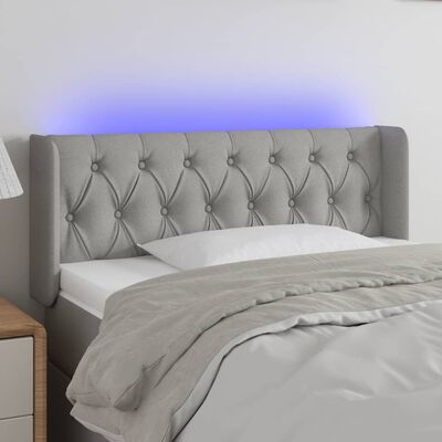 vidaXL Galvūgalis su LED, šviesiai pilkas, 93x16x78/88cm, audinys