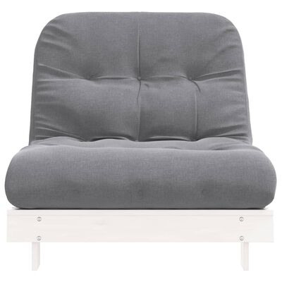 vidaXL Futono sofa-lova su čiužiniu, balta, 80x206x11cm, pušis