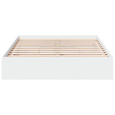 vidaXL Lovos rėmas su stalčiais, baltas, 120x200cm, apdirbta mediena