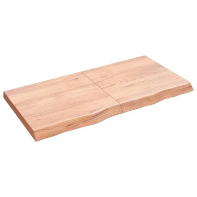 vidaXL Stalviršis, šviesiai rudas, 120x60x(2-6) cm, medienos masyvas