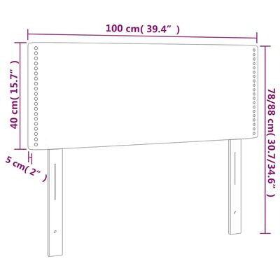 vidaXL Galvūgalis su LED, kapučino spalvos, 100x5x78/88cm