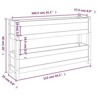 vidaXL Lovelis, baltos spalvos, 112x25x66cm, pušies medienos masyvas