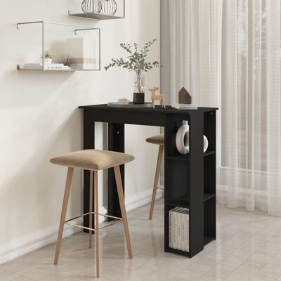 vidaXL Baro stalas su lentyna, juodas, 102x50x103,5cm, mediena