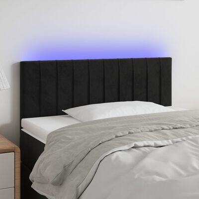 vidaXL Galvūgalis su LED, juodos spalvos, 80x5x78/88cm, aksomas