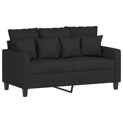 vidaXL Dvivietė sofa, juodos spalvos, 120cm, audinys