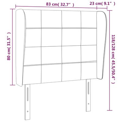 vidaXL Galvūgalis su auselėmis, žalias, 83x23x118/128cm, aksomas