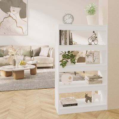 vidaXL Spintelė knygoms/kambario pertvara, balta, 80x30x135cm, mediena