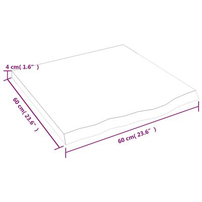 vidaXL Vonios stalviršis, šviesiai rudas, 60x60x(2-4) cm, mediena