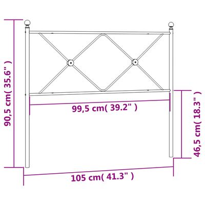 vidaXL Metalinis galvūgalis, juodos spalvos, 100cm