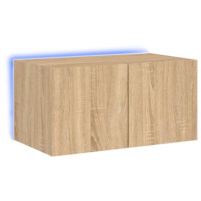 vidaXL Sieninė TV spintelė su LED lemputėmis, ąžuolo, 60x35x31cm