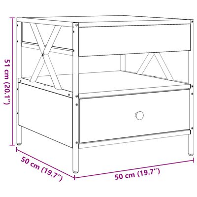 vidaXL Kavos staliukas su Infinity LED lemputėmis, pilkas, 50x50x51cm