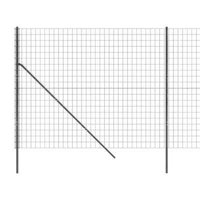 vidaXL Vielinė tinklinė tvora, antracito, 2x25m, galvanizuotas plienas