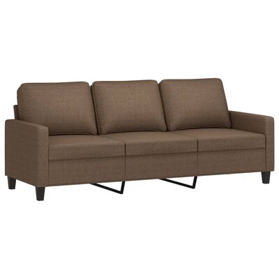 vidaXL Trivietė sofa, rudos spalvos, 180cm, audinys