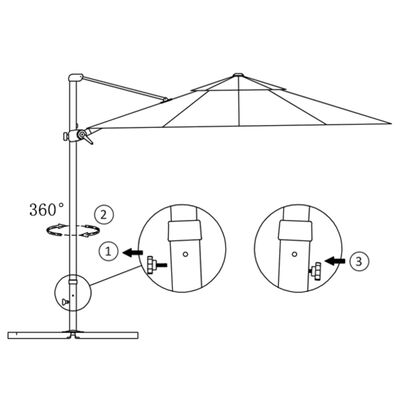 vidaXL Gembinis skėtis su aliuminio stulpu, antracito, 250x250cm