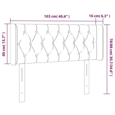 vidaXL Galvūgalis su LED, tamsiai rudos spalvos, 103x16x78/88cm