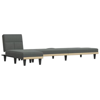 vidaXL L formos sofa-lova, tamsiai pilka, 255x140x70cm, audinys