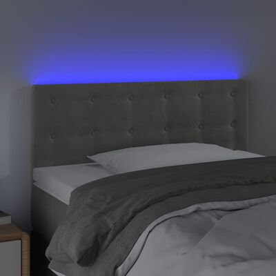 vidaXL Galvūgalis su LED, šviesiai pilkas, 80x5x78/88cm, aksomas