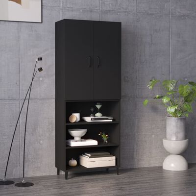 vidaXL Komoda, juodos spalvos, 69,5x32,5x180cm, apdirbta mediena