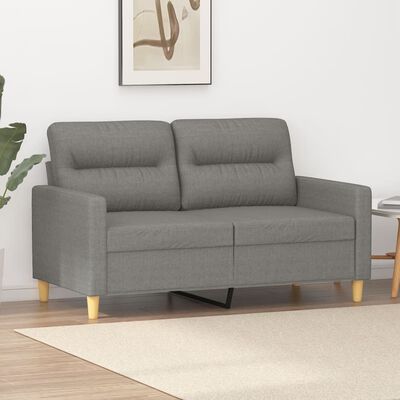 vidaXL Dvivietė sofa, tamsiai pilkos spalvos, 120cm, audinys