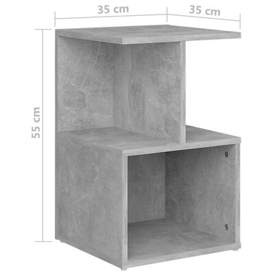 vidaXL Naktinė spintelė, betono pilka, 35x35x55cm, apdirbta mediena