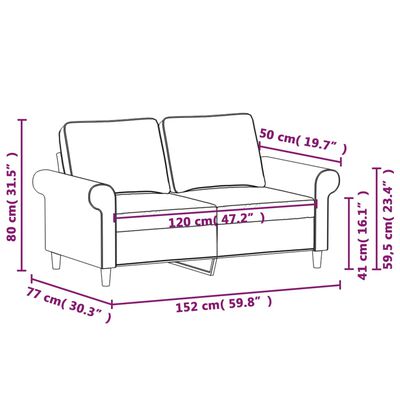 vidaXL Dvivietė sofa, šviesiai pilkos spalvos, 120cm, audinys