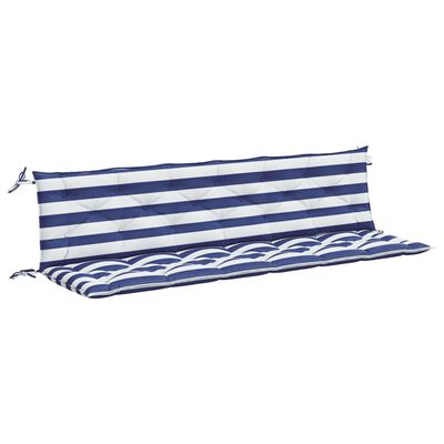 vidaXL Suoliuko pagalvėlės, 2vnt., mėlynos/baltos, 200x50x7cm, audinys