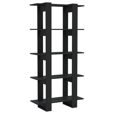 vidaXL Spintelė knygoms/kambario pertvara, juoda, 80x30x160cm, mediena