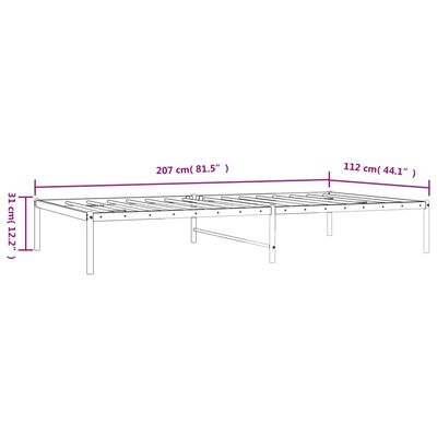 vidaXL Metalinis lovos rėmas, juodos spalvos, 107x203cm