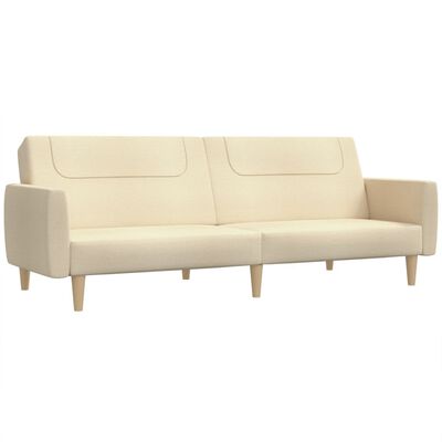 vidaXL Dvivietė sofa-lova, kreminės spalvos, audinys