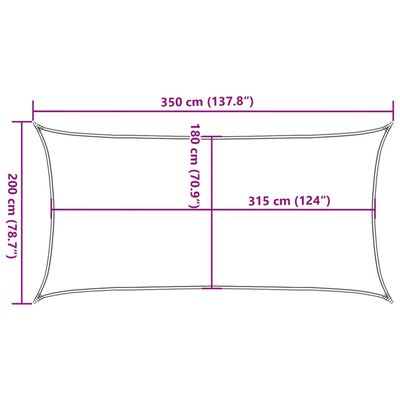 vidaXL Uždanga nuo saulės, juodos spalvos, 2x3,5m, HDPE, 160g/m²